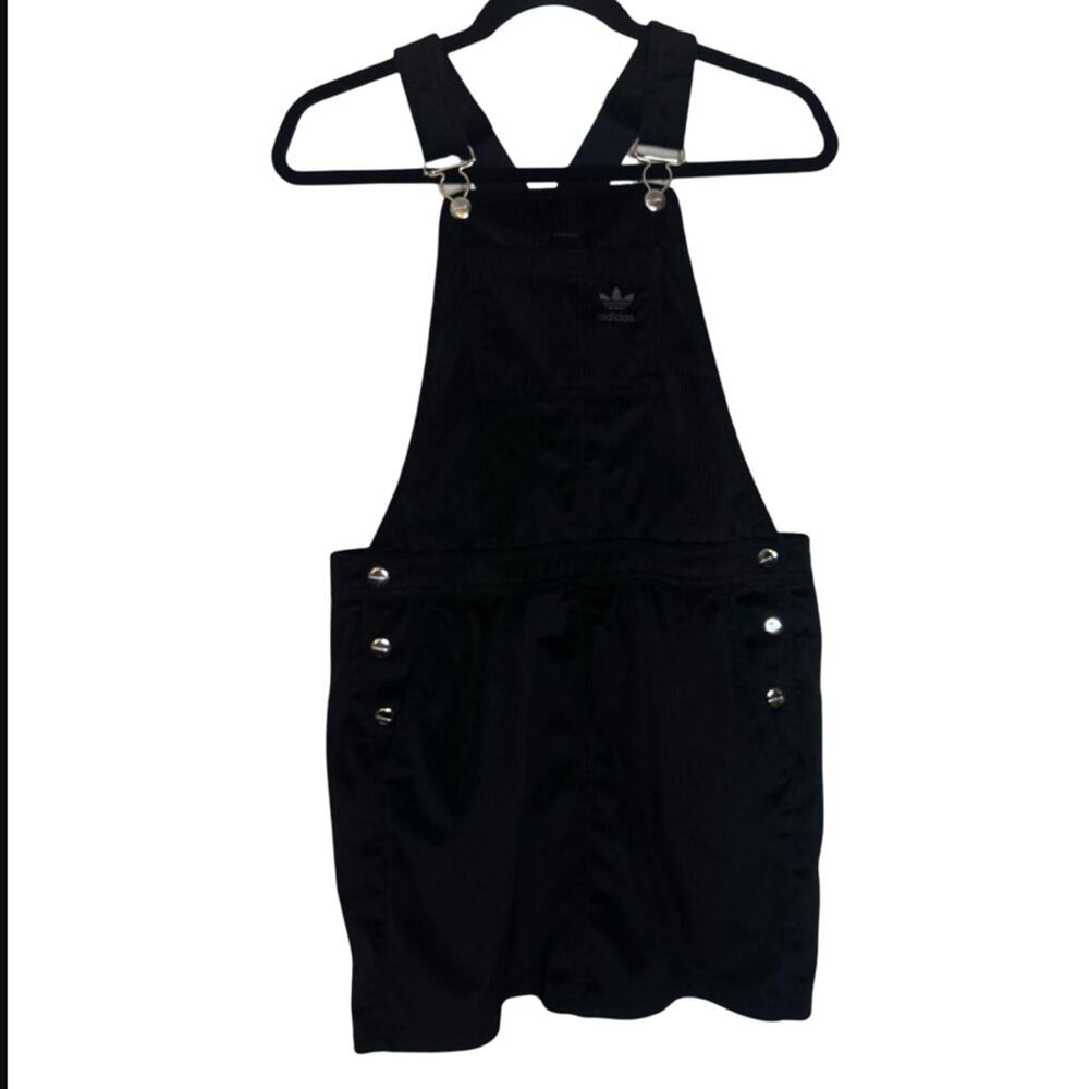 Adidas Originals Corduroy Dress Women's Size S Black Overall Dress